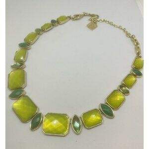 Anne Kline Green Stone Statement Necklace Estate Jewelry